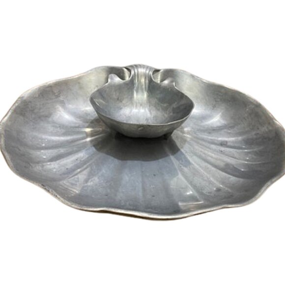 Wilton Armetale Pewtor Hors'doeuvre  2pc Tray - Picture 5 of 9